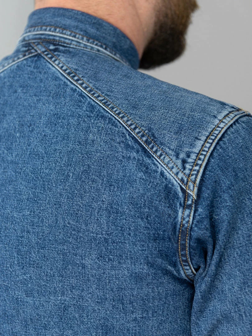 3sixteen Crosscut Western Stonewashed Denim Shirt NEW ARRIVALS 9 3sixteen Crosscut Western Stonewashed Denim Shirt NEW ARRIVALS