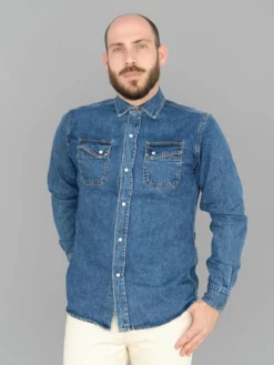 3sixteen Crosscut Western Stonewashed Denim Shirt NEW ARRIVALS