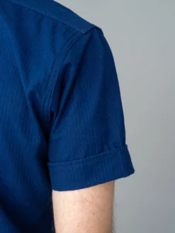 NEW ARRIVALS 3sixteen Short Sleeve Button Down Indigo Sashiko