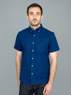 NEW ARRIVALS 3sixteen Short Sleeve Button Down Indigo Sashiko