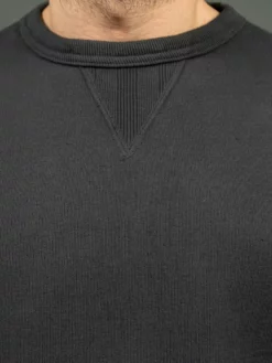 Loop & Weft Tompkins Knit V-Gusset Crewneck Sweatshirt Black 24 Loop & Weft Tompkins Knit V-Gusset Crewneck Sweatshirt Black