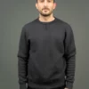 Loop & Weft Tompkins Knit V-Gusset Crewneck Sweatshirt Black