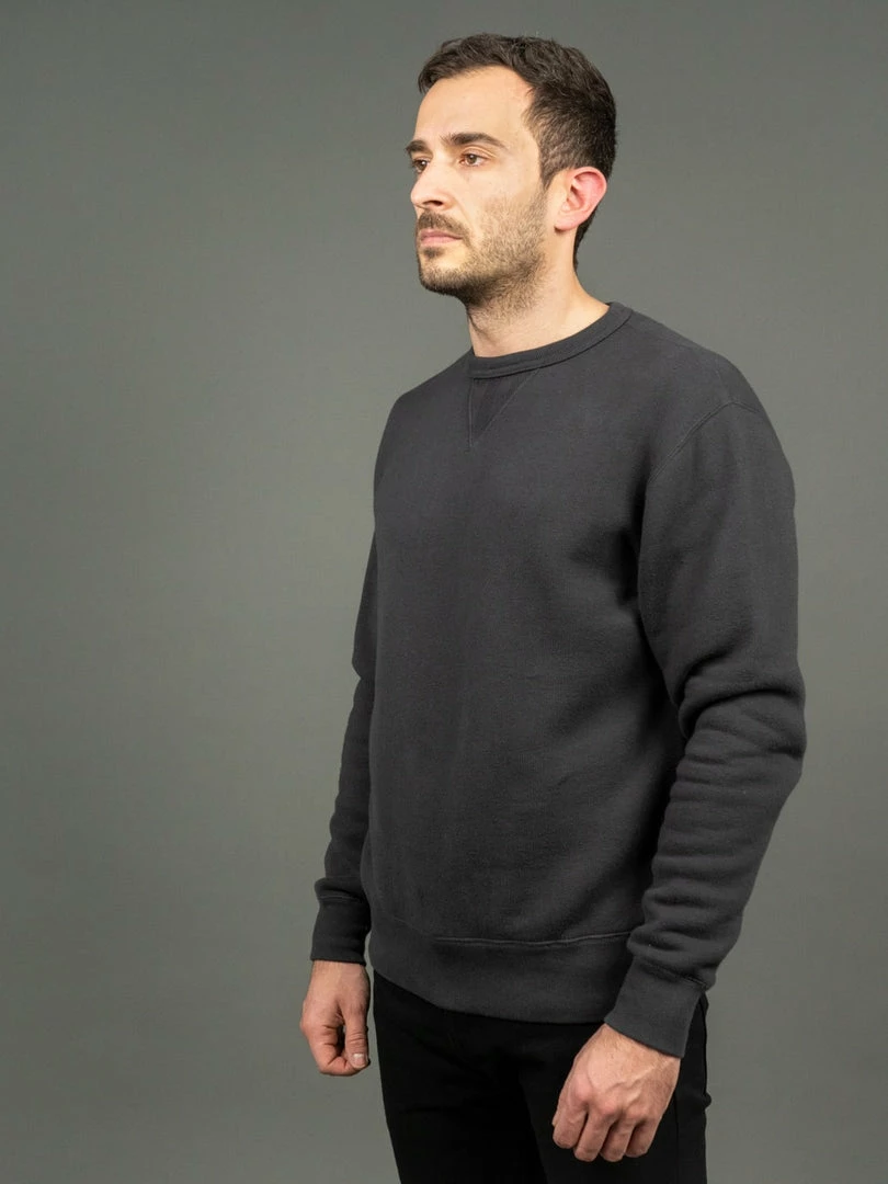 Loop & Weft Tompkins Knit V-Gusset Crewneck Sweatshirt Black 5 Loop & Weft Tompkins Knit V-Gusset Crewneck Sweatshirt Black
