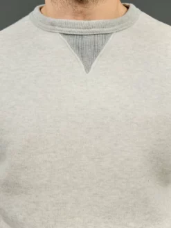 Loop & Weft Tompkins Knit V-Gusset Crewneck Sweatshirt Grey