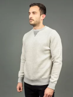 Loop & Weft Tompkins Knit V-Gusset Crewneck Sweatshirt Grey
