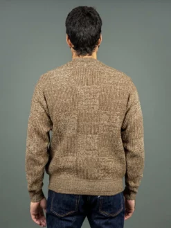 Loop & Weft Merino Super Lamb Switch Panel Crewneck Sweater Mix Brown