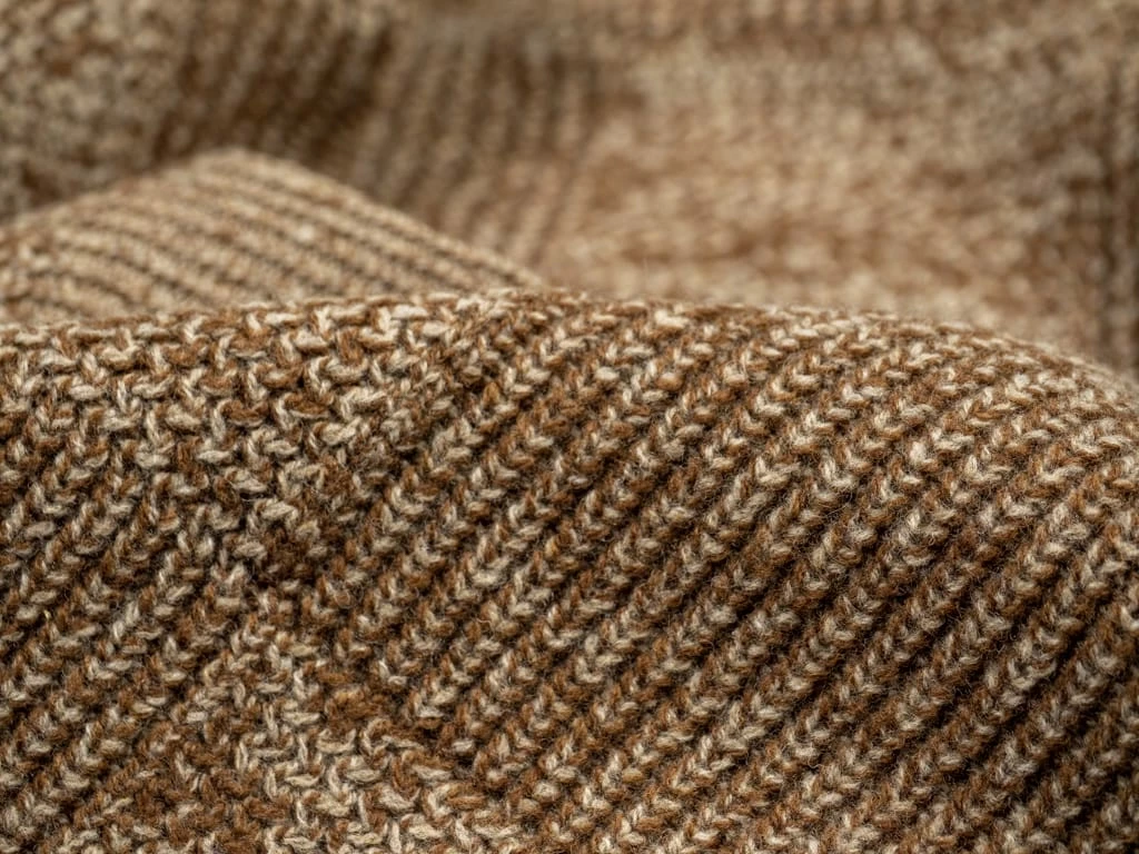 Loop & Weft Merino Super Lamb Switch Panel Crewneck Sweater Mix Brown 14 Loop & Weft Merino Super Lamb Switch Panel Crewneck Sweater Mix Brown