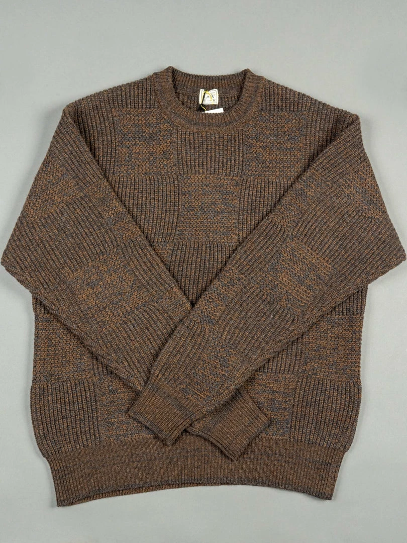 Loop & Weft Merino Super Lamb Switch Panel Crewneck Sweater Deep Clay Brown 9 Loop & Weft Merino Super Lamb Switch Panel Crewneck Sweater Deep Clay Brown