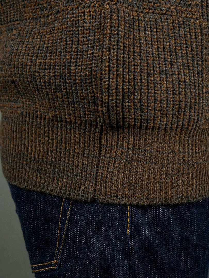 Loop & Weft Merino Super Lamb Switch Panel Crewneck Sweater Deep Clay Brown 8 Loop & Weft Merino Super Lamb Switch Panel Crewneck Sweater Deep Clay Brown