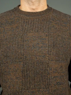 Loop & Weft Merino Super Lamb Switch Panel Crewneck Sweater Deep Clay Brown 28 Loop & Weft Merino Super Lamb Switch Panel Crewneck Sweater Deep Clay Brown