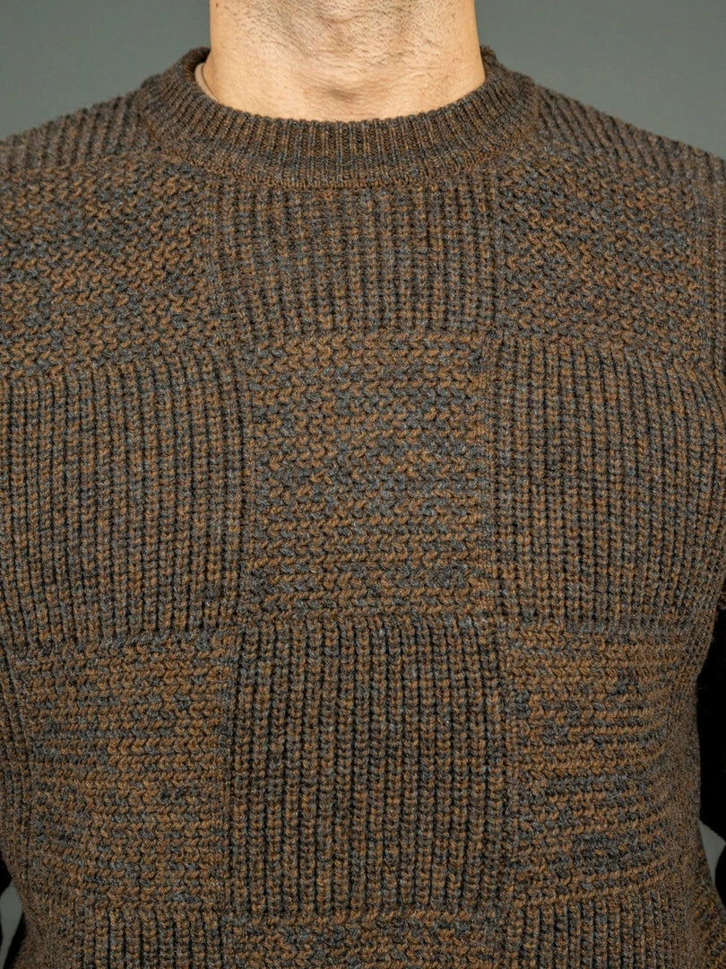 Loop & Weft Merino Super Lamb Switch Panel Crewneck Sweater Deep Clay Brown 6 Loop & Weft Merino Super Lamb Switch Panel Crewneck Sweater Deep Clay Brown
