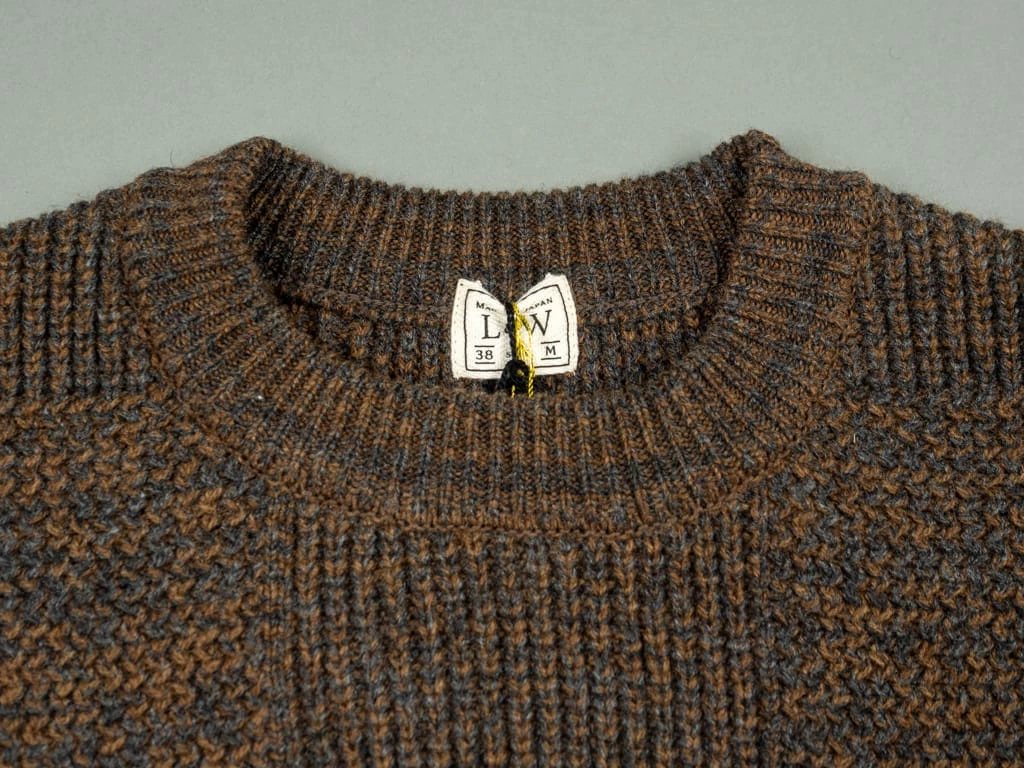 Loop & Weft Merino Super Lamb Switch Panel Crewneck Sweater Deep Clay Brown 11 Loop & Weft Merino Super Lamb Switch Panel Crewneck Sweater Deep Clay Brown