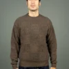 Loop & Weft Merino Super Lamb Switch Panel Crewneck Sweater Deep Clay Brown