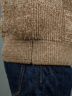 Loop & Weft Merino Super Lamb Switch Panel Crewneck Sweater Mix Brown 27 Loop & Weft Merino Super Lamb Switch Panel Crewneck Sweater Mix Brown