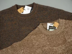 Loop & Weft Merino Super Lamb Switch Panel Crewneck Sweater Deep Clay Brown 47 Loop & Weft Merino Super Lamb Switch Panel Crewneck Sweater Deep Clay Brown