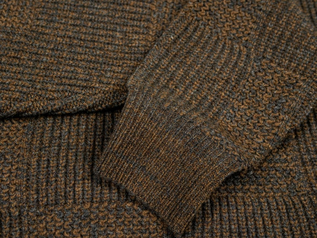 Loop & Weft Merino Super Lamb Switch Panel Crewneck Sweater Deep Clay Brown 18 Loop & Weft Merino Super Lamb Switch Panel Crewneck Sweater Deep Clay Brown