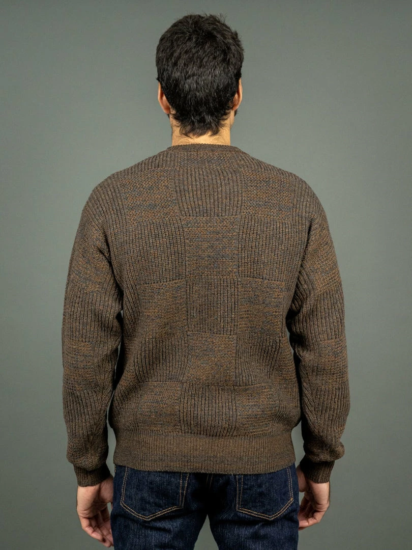 Loop & Weft Merino Super Lamb Switch Panel Crewneck Sweater Deep Clay Brown 4 Loop & Weft Merino Super Lamb Switch Panel Crewneck Sweater Deep Clay Brown