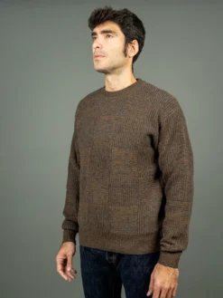 Loop & Weft Merino Super Lamb Switch Panel Crewneck Sweater Deep Clay Brown 27 Loop & Weft Merino Super Lamb Switch Panel Crewneck Sweater Deep Clay Brown