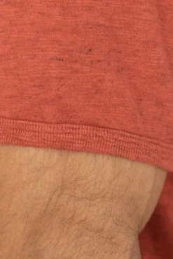 Loop & Weft Heather Slub Cotton Freedom Crewneck T-Shirt Old Brick