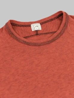 Loop & Weft Heather Slub Cotton Freedom Crewneck T-Shirt Old Brick