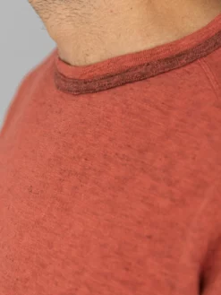 Loop & Weft Heather Slub Cotton Freedom Crewneck T-Shirt Old Brick