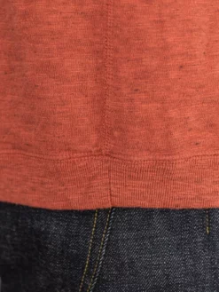 Loop & Weft Heather Slub Cotton Freedom Crewneck T-Shirt Old Brick