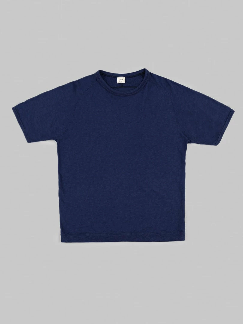 Loop & Weft Heather Slub Cotton Freedom Crewneck T-Shirt French Navy Blue 9 Loop & Weft Heather Slub Cotton Freedom Crewneck T-Shirt French Navy Blue