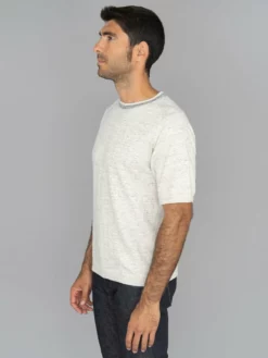 Loop & Weft Heather Slub Cotton Freedom Crewneck T-Shirt Heather Oatmeal