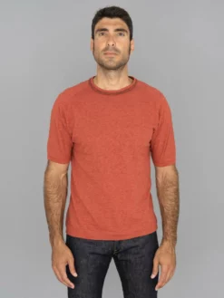 Loop & Weft Heather Slub Cotton Freedom Crewneck T-Shirt Old Brick