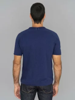 Loop & Weft Heather Slub Cotton Freedom Crewneck T-Shirt French Navy Blue