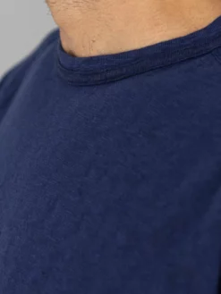 Loop & Weft Heather Slub Cotton Freedom Crewneck T-Shirt French Navy Blue 20 Loop & Weft Heather Slub Cotton Freedom Crewneck T-Shirt French Navy Blue