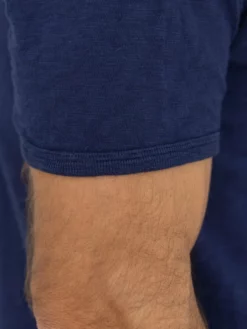 Loop & Weft Heather Slub Cotton Freedom Crewneck T-Shirt French Navy Blue 22 Loop & Weft Heather Slub Cotton Freedom Crewneck T-Shirt French Navy Blue