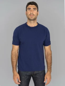 Loop & Weft Heather Slub Cotton Freedom Crewneck T-Shirt French Navy Blue
