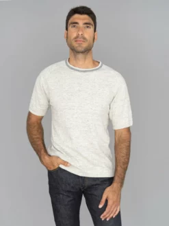 Loop & Weft Heather Slub Cotton Freedom Crewneck T-Shirt Heather Oatmeal