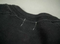 Loop & Weft Fine Aran Honeycomb Henley Neck Thermal Royal Black