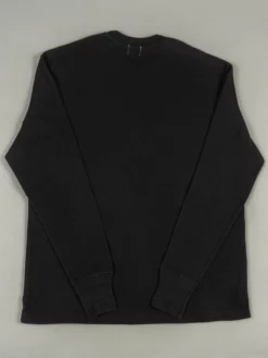 Loop & Weft Fine Aran Honeycomb Henley Neck Thermal Royal Black