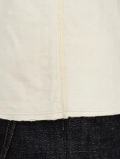 NEW ARRIVALS Loop & Weft Dual Layered Knit Raw Edge Crewneck T-Shirt Vintage Ivory