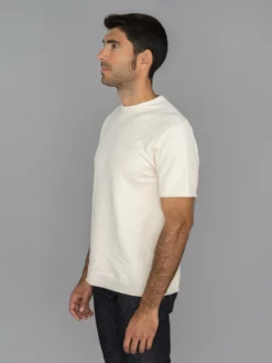 NEW ARRIVALS Loop & Weft Dual Layered Knit Raw Edge Crewneck T-Shirt Vintage Ivory