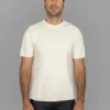 NEW ARRIVALS Loop & Weft Dual Layered Knit Raw Edge Crewneck T-Shirt Vintage Ivory