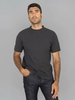 Loop & Weft Dual Layered Knit Raw Edge Crewneck T-Shirt Antique Black NEW ARRIVALS