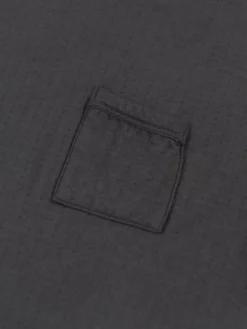 Loop & Weft Dual Layered Knit Raw Edge Pocket Crewneck T-Shirt Antique Black NEW ARRIVALS