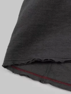 Loop & Weft Dual Layered Knit Raw Edge Pocket Crewneck T-Shirt Antique Black NEW ARRIVALS