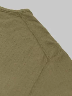 Loop & Weft Dual Layered Knit Raw Edge Pocket Crewneck T-Shirt Army Olive