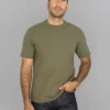 NEW ARRIVALS Loop & Weft Dual Layered Knit Raw Edge Crewneck T-Shirt Army Olive 1 NEW ARRIVALS Loop & Weft Dual Layered Knit Raw Edge Crewneck T-Shirt Army Olive