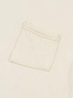 Loop & Weft Dual Layered Knit Raw Edge Pocket Crewneck T-Shirt Vintage Ivory NEW ARRIVALS