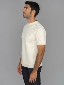Loop & Weft Dual Layered Knit Raw Edge Pocket Crewneck T-Shirt Vintage Ivory NEW ARRIVALS