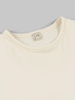 NEW ARRIVALS Loop & Weft Dual Layered Knit Raw Edge Crewneck T-Shirt Vintage Ivory