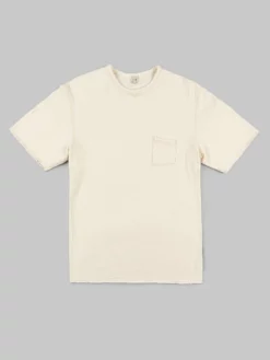 Loop & Weft Dual Layered Knit Raw Edge Pocket Crewneck T-Shirt Vintage Ivory NEW ARRIVALS