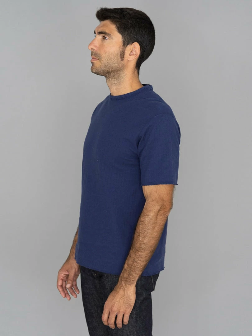 Loop & Weft Dual Layered Knit Raw Edge Crewneck T-Shirt French Navy Blue NEW ARRIVALS 5 Loop & Weft Dual Layered Knit Raw Edge Crewneck T-Shirt French Navy Blue NEW ARRIVALS