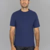 Loop & Weft Dual Layered Knit Raw Edge Crewneck T-Shirt French Navy Blue NEW ARRIVALS